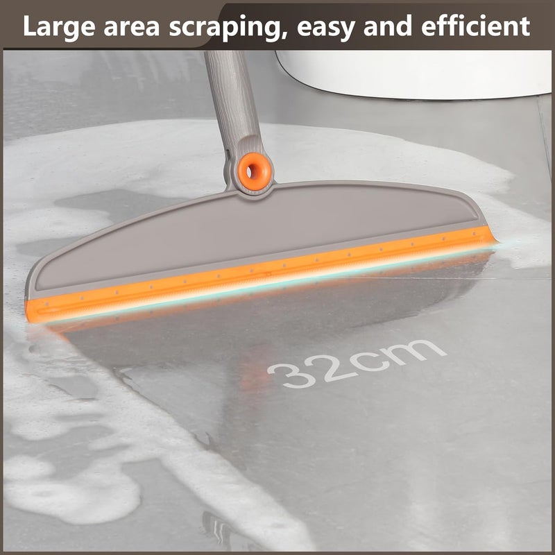 Duitwell Multifunction 3-in-1 Broom and Dustpan, Silicone broom Squeegee and Scrub Brush Set with Long Adjustable Handle for Indoor & Outdoor Sweeping and Scrubbing, Ideal for Pet Hair, Liquids Spills and Dirt - Image 5